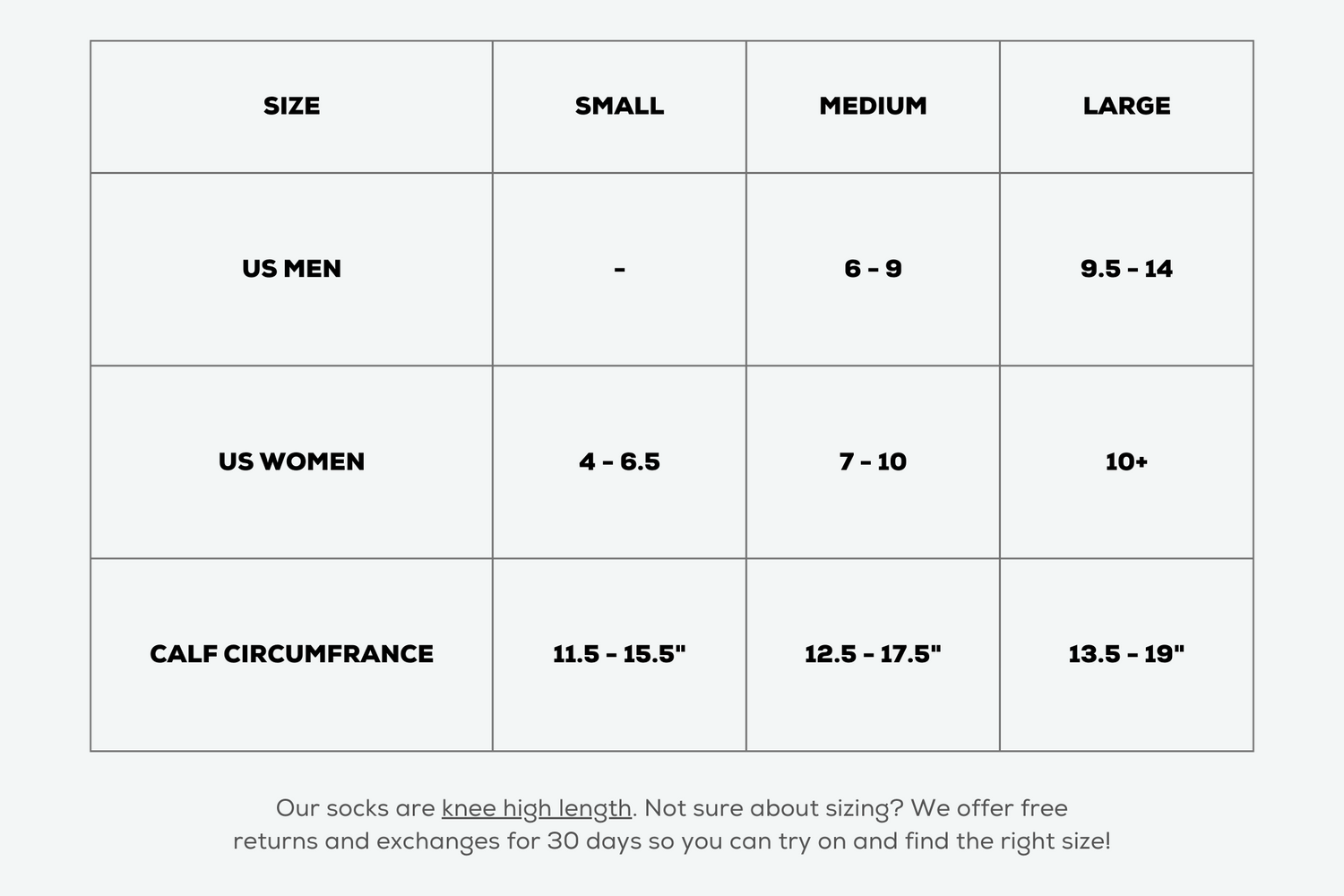 Hushed Compression Socks | Size Chart – Hushed Socks
